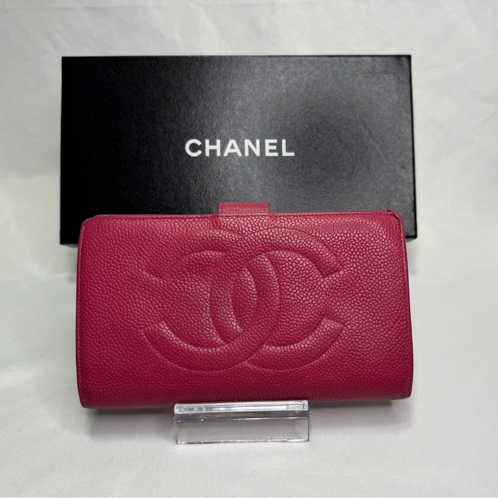 Chanel Wallet Large In Pink Caviar Leather